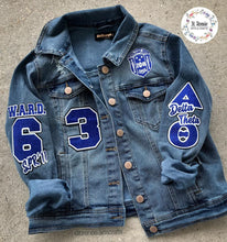 Load image into Gallery viewer, Custom Greek Denim Jacket