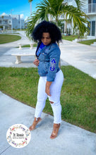 Load image into Gallery viewer, Custom Greek Denim Jacket