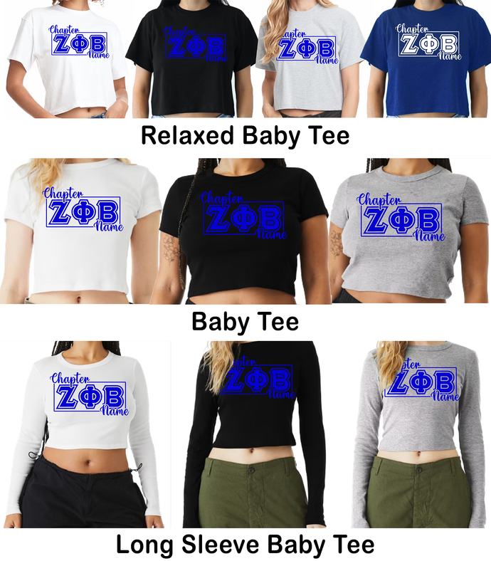 Baby Tees - ΖΦΒ, Chapter, and Year