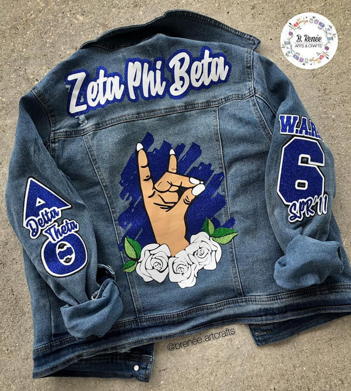 Custom Greek Denim Jacket