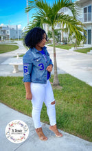 Load image into Gallery viewer, Custom Greek Denim Jacket
