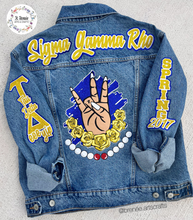 Load image into Gallery viewer, Custom Greek Denim Jacket
